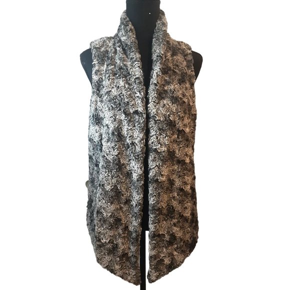 Tart Collection Open Faux Fur Vest Women Size Medium Lined Super Soft - Picture 7 of 10